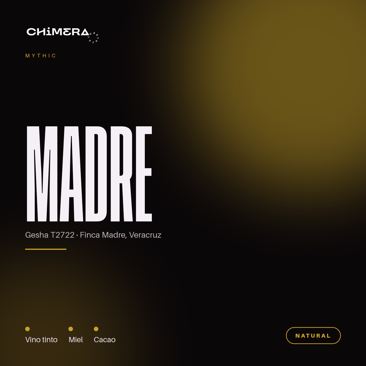 Chimera Mythic Gesha T2722 Finca Madre — microlote natural de Tlacotepec de Mejía, Veracruz