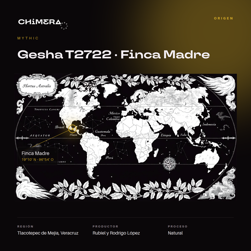 Mapa de origen del Gesha T2722 Finca Madre en Tlacotepec de Mejía, Veracruz, México