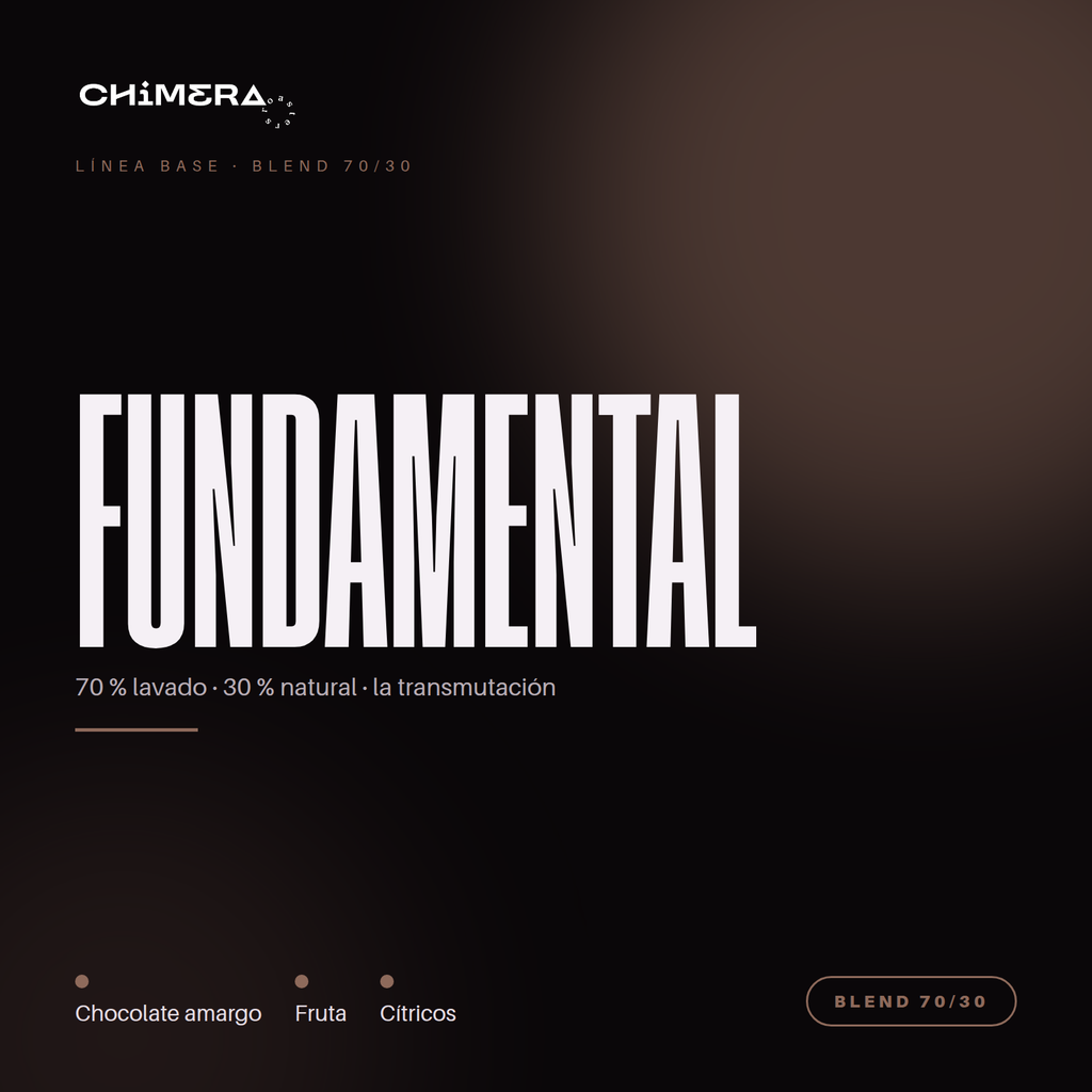 Chimera Fundamental Blend 70/30 — el blend de línea de Chimera Roasters: 70 % lavado, 30 % natural