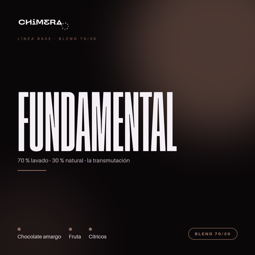 Chimera Fundamental Blend 70/30 — el blend de línea de Chimera Roasters: 70 % lavado, 30 % natural